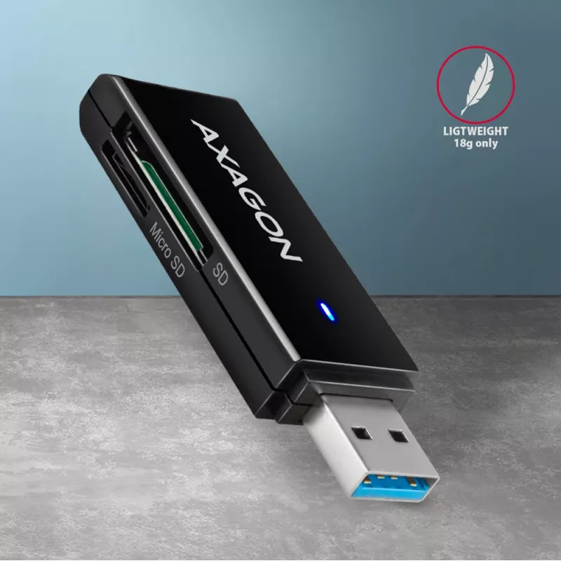 Lector de tarjetas Axagon CRE-S2N USB 3.2 Gen 1 Type-A negro