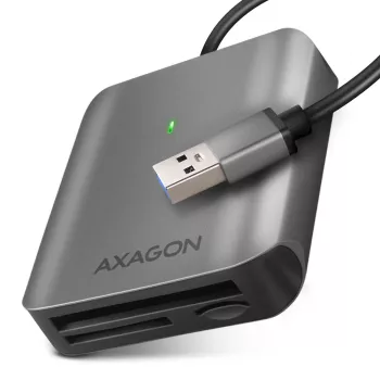 Lector de tarjetas externo Axagon CRE-S3 USB-A 3.2 Gen 1 3 ranuras y LUN SD/microSD/CF USB 3.2 Gen 1 (3.1 Gen 1) Type-A gris