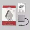 Lector de tarjetas de memoria Axagon CRE-S3C aluminio alta velocidad USB-C 3.2 Gen 1, 3 ranuras, UHS-II