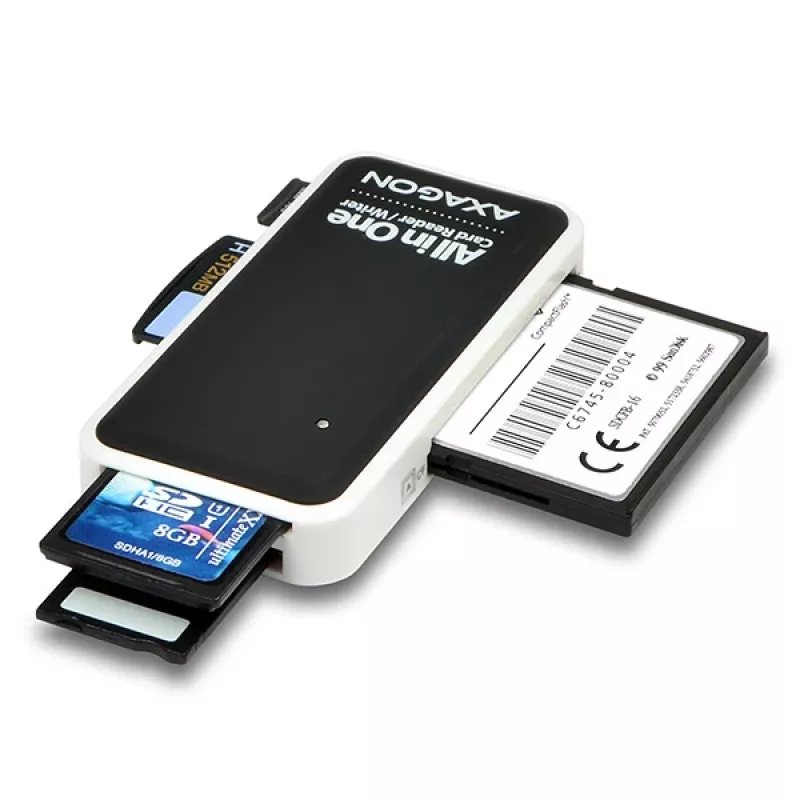 Lector de tarjetas externo Axagon CRE-X1 de 5 ranuras, CF, CF Type II, MMC, MMC Mobile, MMCmicro, MS Duo, MS PRO, Memory Stick (MS), MicroDrive, MicroSD...,