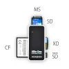 Lector de tarjetas externo Axagon CRE-X1 de 5 ranuras, CF, CF Type II, MMC, MMC Mobile, MMCmicro, MS Duo, MS PRO, Memory Stick (MS), MicroDrive, MicroSD...,