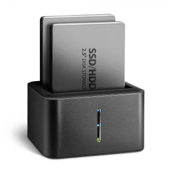Docking station mini Axagon ADSA-D25 SuperSpeed USB dual para SSD/HDD de 2.5 pulgadas