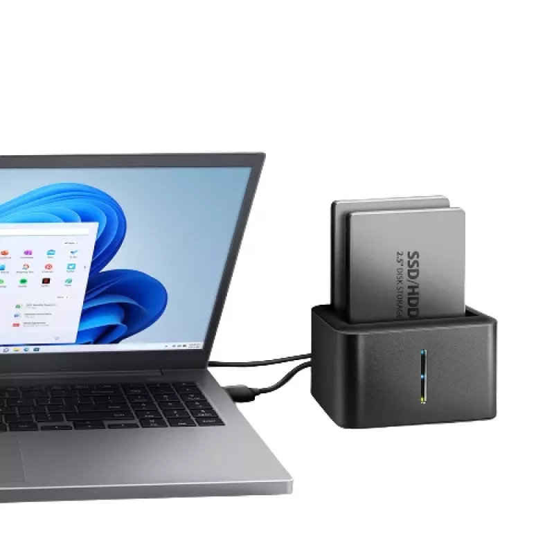 Docking station mini Axagon ADSA-D25 SuperSpeed USB dual para SSD/HDD de 2.5 pulgadas