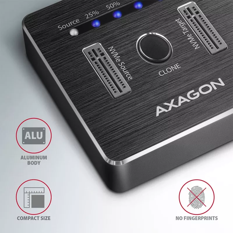 Axagon ADSA-M2C SuperSpeed USB-C 10Gbps Dock M.2 NVMe dual