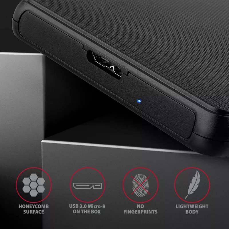 Caja externa sin tornillos Axagon EE25-SL USB 3.2 Gen 1 - SATA 6G para SSD/HDD de 2,5 pulgadas