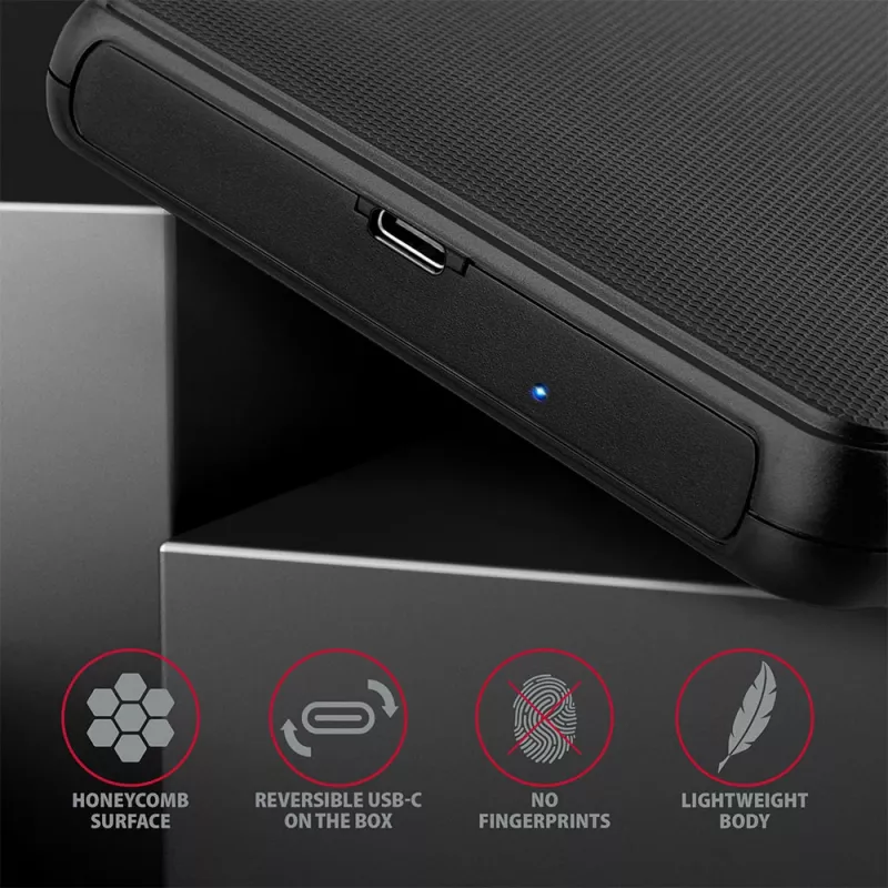 Caja externa sin tornillos Axagon EE25-SLC USB-C 3.2 Gen 1 - SATA 6G para SSD/HDD de 2,5 pulgadas