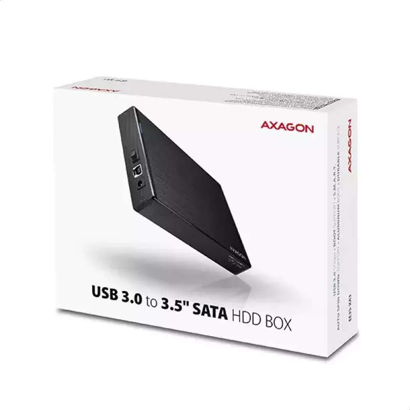Caja externa compacta de aluminio Axagon EE35-XA3 USB 3.2 Gen 1 SATA para discos de 3,5 pulgadas