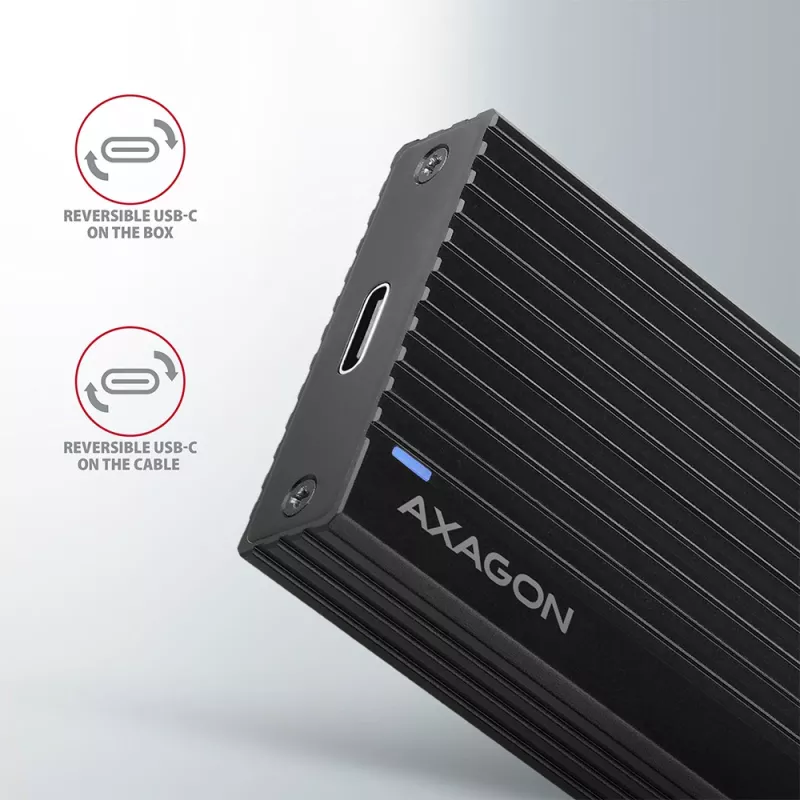 Caja externa de metal Axagon EEM2-GTR USB-C 3.2 Gen 2 para SSD M.2 NVMe