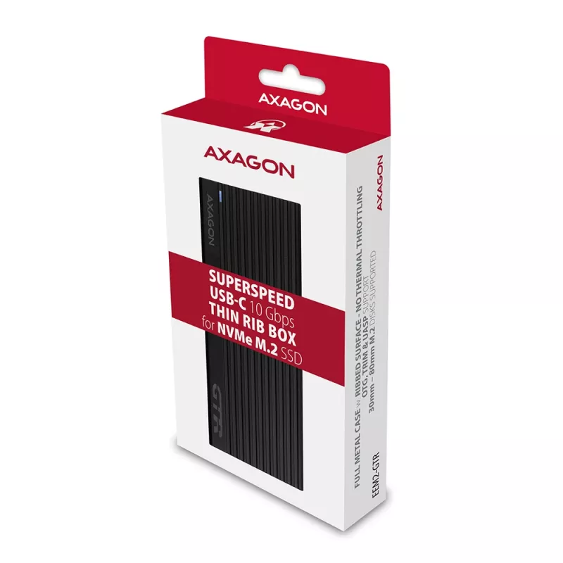Caja externa de metal Axagon EEM2-GTR USB-C 3.2 Gen 2 para SSD M.2 NVMe