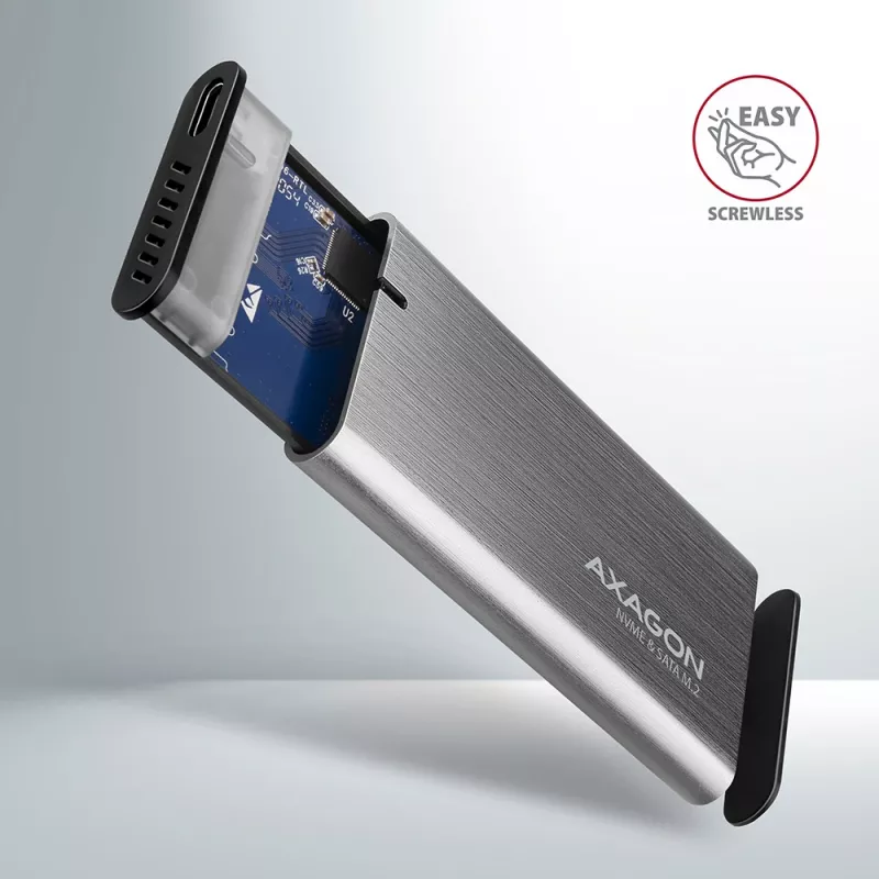 Caja RAW Axagon EEM2-SG2 SuperSpeed+ USB-C - SSD M.2 NVMe y SATA