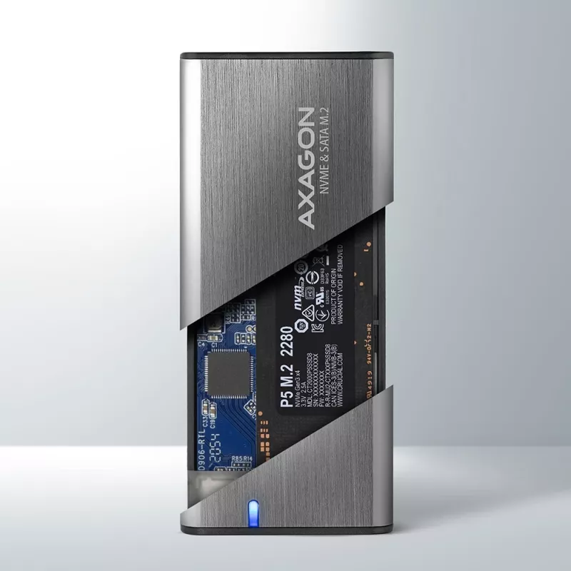 Caja RAW Axagon EEM2-SG2 SuperSpeed+ USB-C - SSD M.2 NVMe y SATA