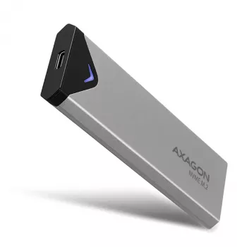 Caja externa de metal Axagon EEM2-UG2 USB-C 10Gbps para discos SSD M.2 NVMe. Plateada