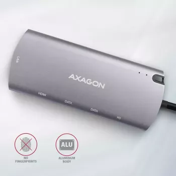 Hub Axagon HMC-6M2 USB 3.2 Gen 1, 2x USB-A, HDMI, RJ-45, SATA M.2, PD 100W, cable USB-C