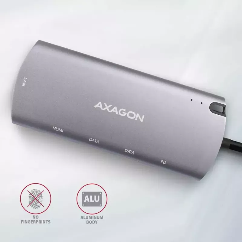 Hub Axagon HMC-6M2 USB 3.2 Gen 1, 2x USB-A, HDMI, RJ-45, SATA M.2, PD 100W, cable USB-C