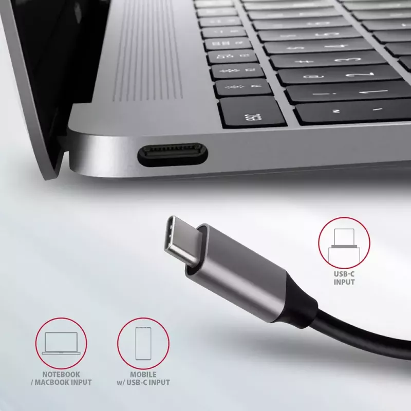 Hub Axagon HMC-6M2 USB 3.2 Gen 1, 2x USB-A, HDMI, RJ-45, SATA M.2, PD 100W, cable USB-C