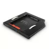 Marco de montaje Axagon RSS-CD09 para SSD/HDD de 2,5 pulgadas en ranura DVD de 9,5 mm LED ALU tarjetas/adaptadores de interfaz internos SATA
