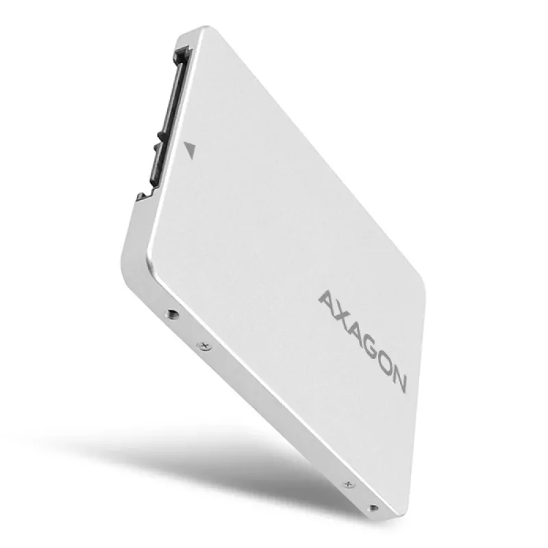 Caja interna de aluminio Axagon RSS-M2SD SATA - SSD M.2 SATA de 2,5 pulgadas, plateada