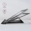 Soporte de aluminio Axagon STND-L para portátiles, talla 10 pulgadas – 17,3 pulgadas. Ocho posiciones de altura y ángulo ajustables. Versión gris.