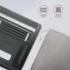 Soporte de aluminio Axagon STND-L para portátiles, talla 10 pulgadas – 17,3 pulgadas. Ocho posiciones de altura y ángulo ajustables. Versión gris.