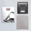 Soporte de aluminio Axagon STND-L para portátiles, talla 10 pulgadas – 17,3 pulgadas. Ocho posiciones de altura y ángulo ajustables. Versión gris.
