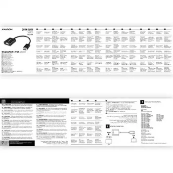 Adaptador de cable de vídeo Axagon RVD-VGN DisplayPort a VGA 0,16 m