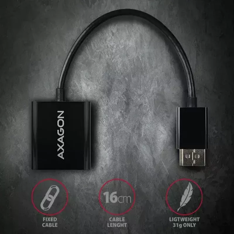 Adaptador de cable de vídeo Axagon RVD-VGN DisplayPort a VGA 0,16 m