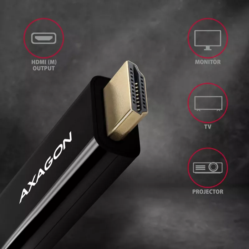 Cable Axagon RVD-HI14C2 DisplayPort -> HDMI 1.4 1,8m, 4K/30Hz