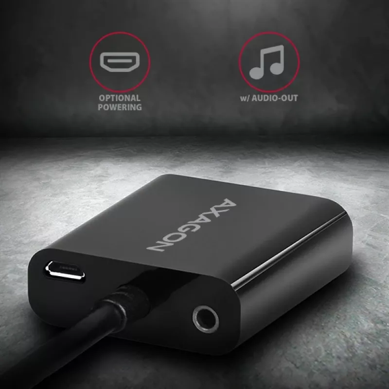 Adaptador Axagon RVH-VGAN HDMI -> VGA FullHD, 1920x1200, salida de audio, alimentación