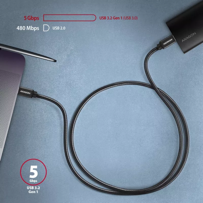 Cable Axagon BUCM3-CM10AB SPEED USB-C <> USB-C 3.2 Gen 1 1 m