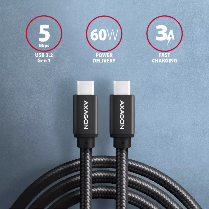 Cable Axagon BUCM3-CM20AB SPEED USB-C <> USB-C 3.2 Gen 1 2 m