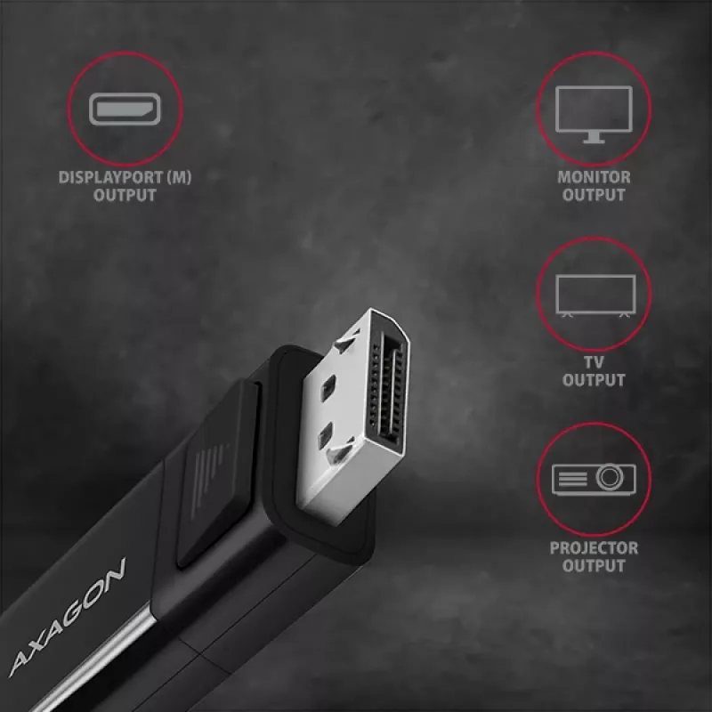 Cable Axagon RVC-DPC USB-C -> DisplayPort 1,8m 4K/60Hz