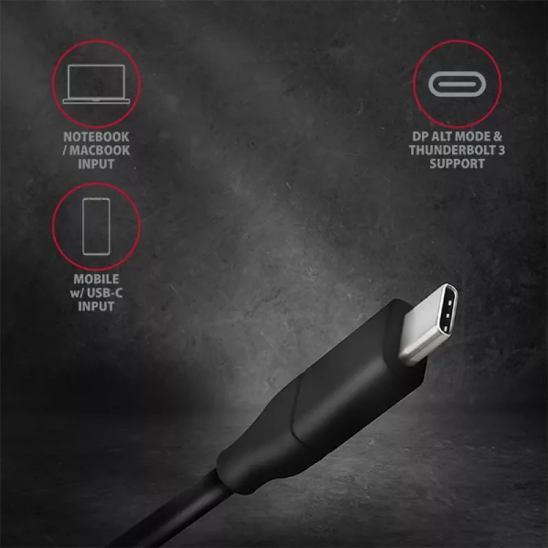 Cable Axagon RVC-DPC USB-C -> DisplayPort 1,8m 4K/60Hz