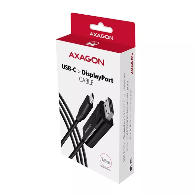 Cable Axagon RVC-DPC USB-C -> DisplayPort 1,8m 4K/60Hz