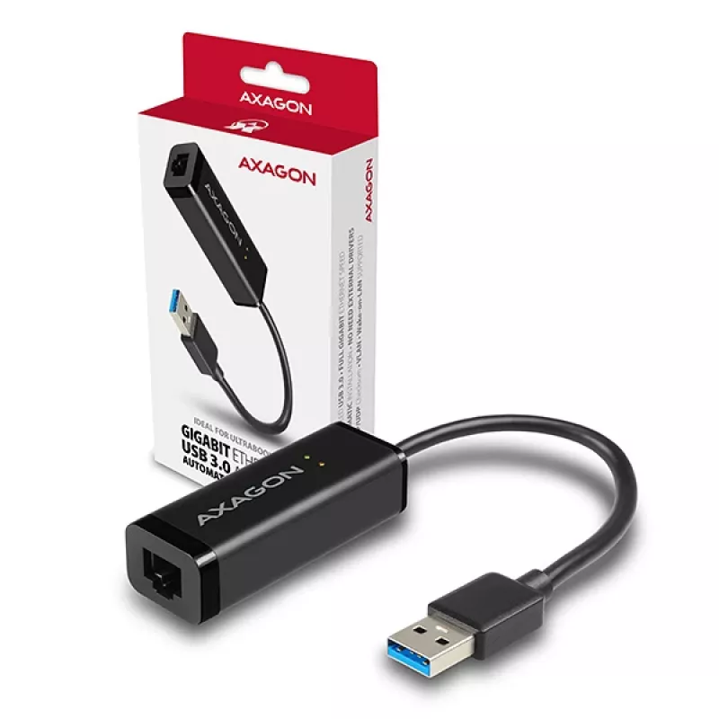 Adaptador Ethernet Gigabit Axagon ADE-SR USB-A, por cable, USB, Ethernet, 1000 Mbit/s, negro