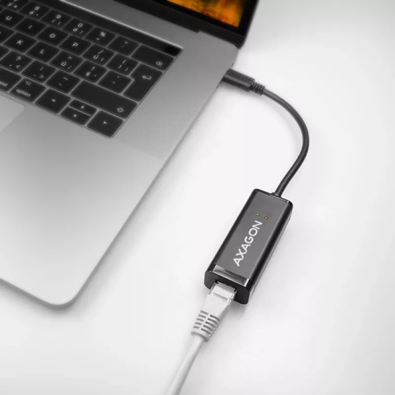 Adaptador Ethernet Gigabit Axagon ADE-SRC USB-C, por cable, USB Type-C, Ethernet, 1000 Mbit/s, negro