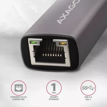 AXAGON ADE-TRC adaptador USB-C Gigabit Ethernet, 10/100/1000, Titan Grey