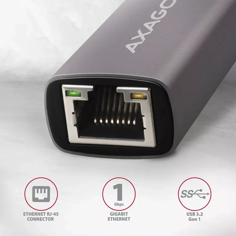 AXAGON ADE-TRC adaptador USB-C Gigabit Ethernet, 10/100/1000, Titan Grey