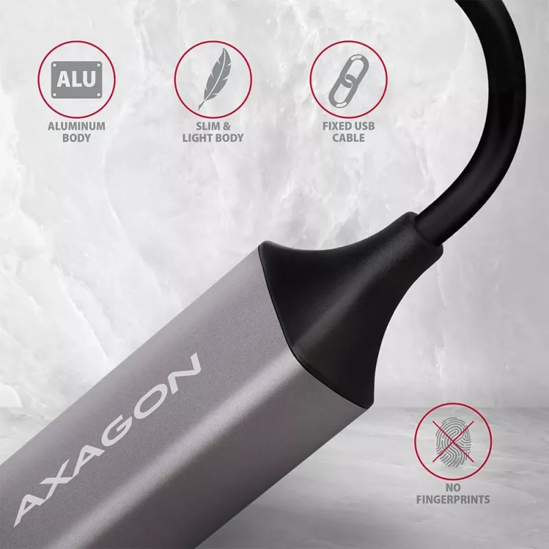 AXAGON ADE-TRC adaptador USB-C Gigabit Ethernet, 10/100/1000, Titan Grey
