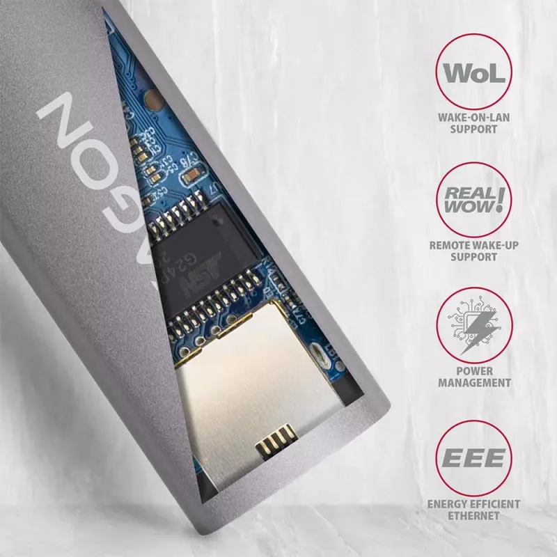 AXAGON ADE-TRC adaptador USB-C Gigabit Ethernet, 10/100/1000, Titan Grey