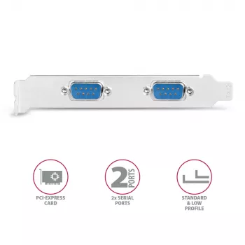 Axagon PCEA-S2N PCIe - 2x serie Schn. 250 kbps Adaptador con SP & LP