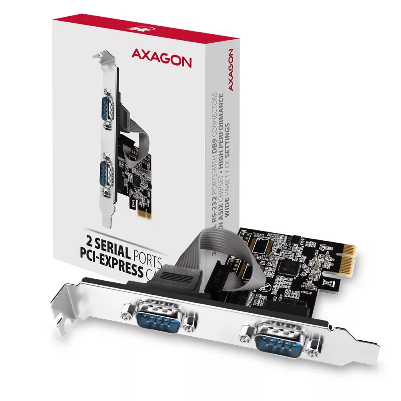 Axagon PCEA-S2N PCIe - 2x serie Schn. 250 kbps Adaptador con SP & LP