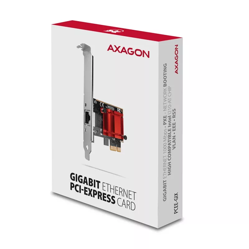 AXAGON PCEE-GIX tarjeta de red PCIe Gigabit Ethernet, Intel I210-AT