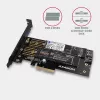 Axagon PCEM2-D PCIe x4 - Adaptador de ranura M.2 NVMe M-Key + SATA B-Key con SP & LP