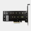 Axagon PCEM2-D PCIe x4 - Adaptador de ranura M.2 NVMe M-Key + SATA B-Key con SP & LP