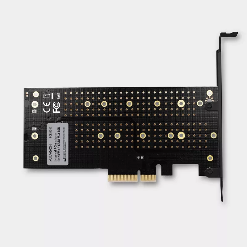 Axagon PCEM2-D PCIe x4 - Adaptador de ranura M.2 NVMe M-Key + SATA B-Key con SP & LP