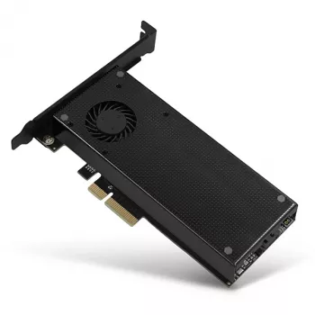 Axagon PCEM2-DC PCIe x4 - Adaptador de ranura M.2 NVMe M-Key + SATA B-Key con disipador, SP & LP