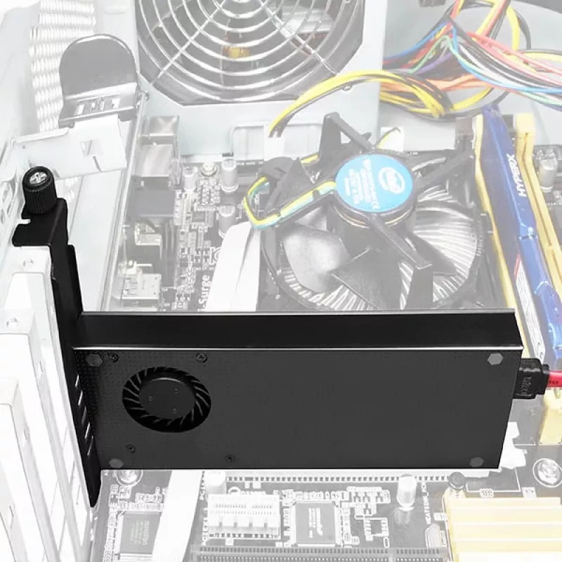 Axagon PCEM2-DC PCIe x4 - Adaptador de ranura M.2 NVMe M-Key + SATA B-Key con disipador, SP & LP