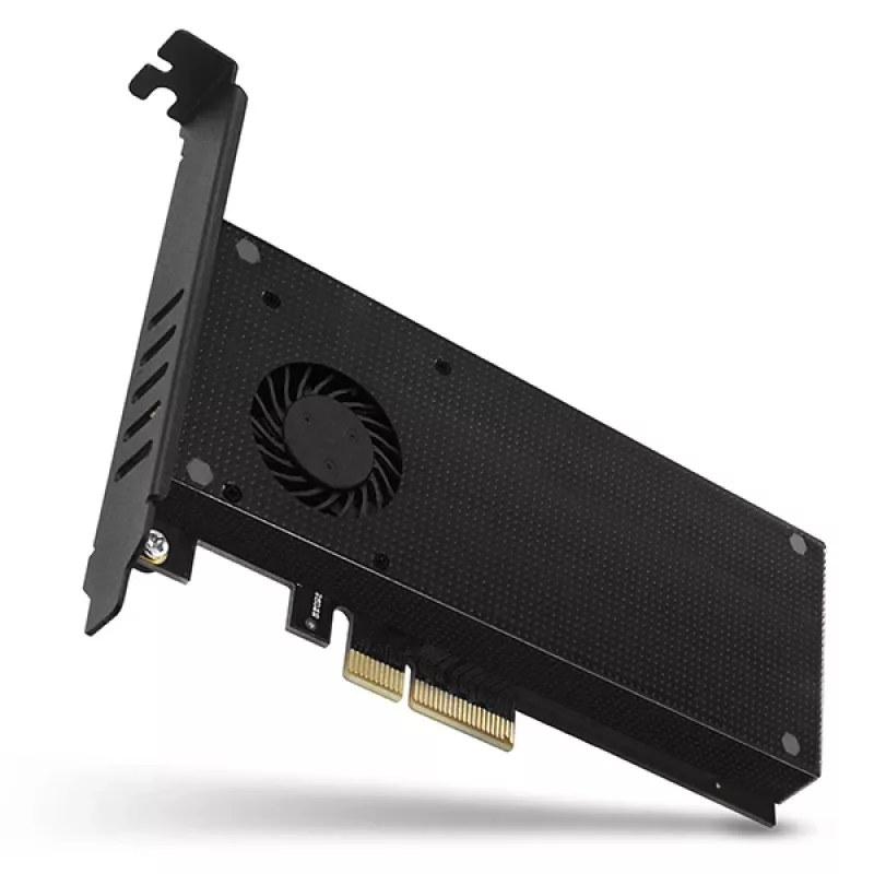 Axagon PCEM2-DC PCIe x4 - Adaptador de ranura M.2 NVMe M-Key + SATA B-Key con disipador, SP & LP