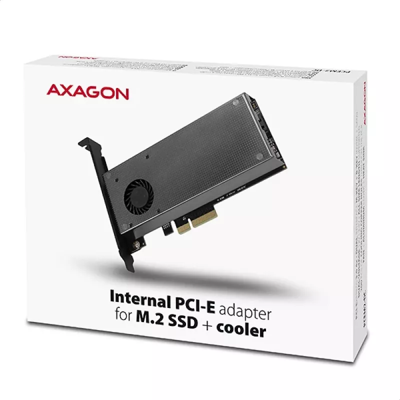 Axagon PCEM2-DC PCIe x4 - Adaptador de ranura M.2 NVMe M-Key + SATA B-Key con disipador, SP & LP