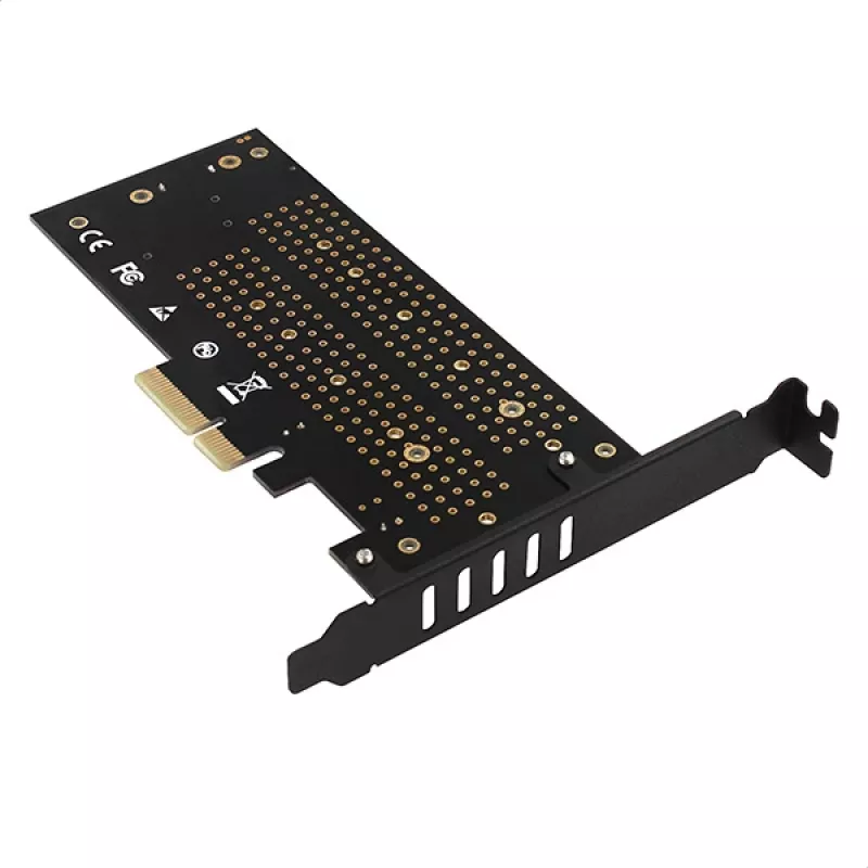 Axagon PCEM2-DC PCIe x4 - Adaptador de ranura M.2 NVMe M-Key + SATA B-Key con disipador, SP & LP